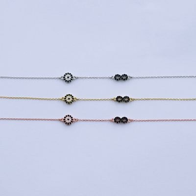 B071 Double Faced Infinity Design Bracelet With Evil Eye Small Size