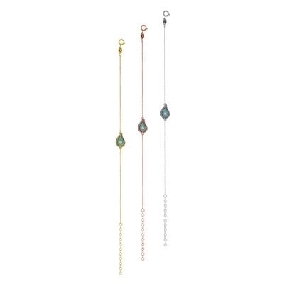B205 Tear Drop With Zirgonian Stones