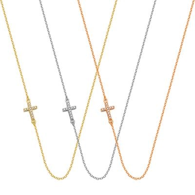 N057 Double Faced Cross Necklace