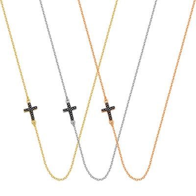 N057 Double Faced Cross Necklace