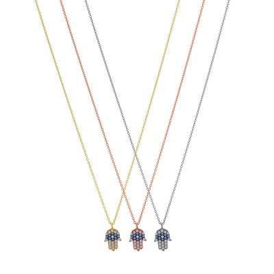 N137 Hand Of Fatima Necklace With Stones
