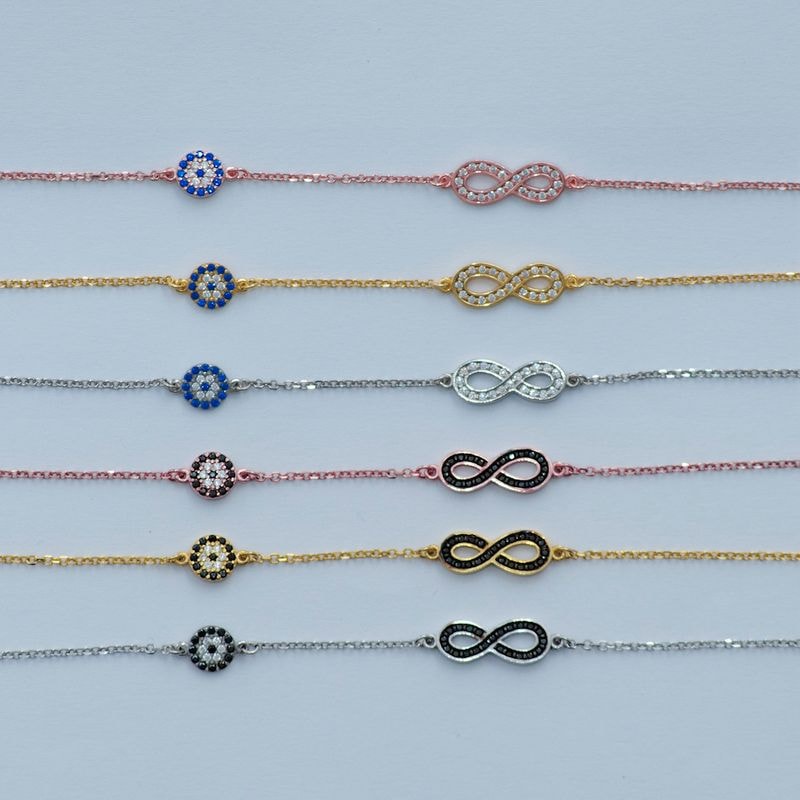 B041 Infinity Bracelet With Evil Eye Big Size