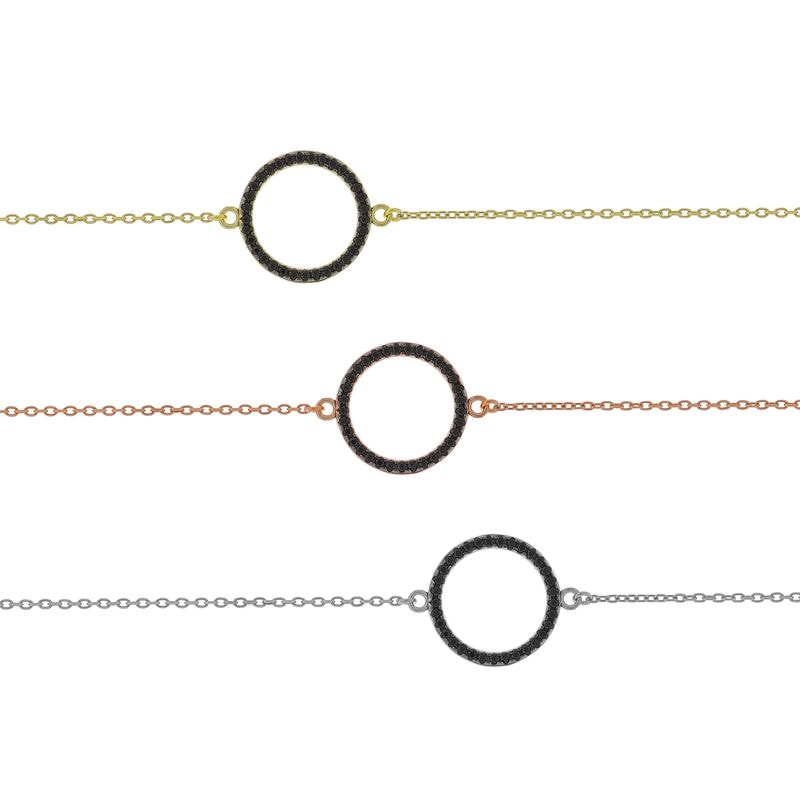 B129 Circle Bracelet With Stones