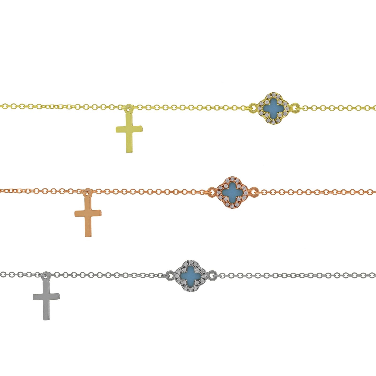 B178 Double Face Cross Design Bracelet Size 1