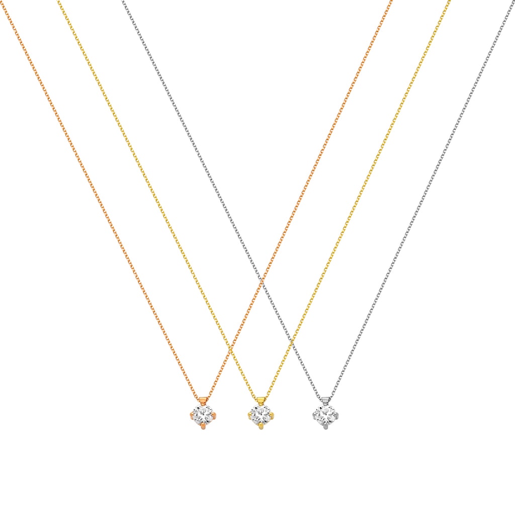 N030 Necklace with One White Zirgonian Stone