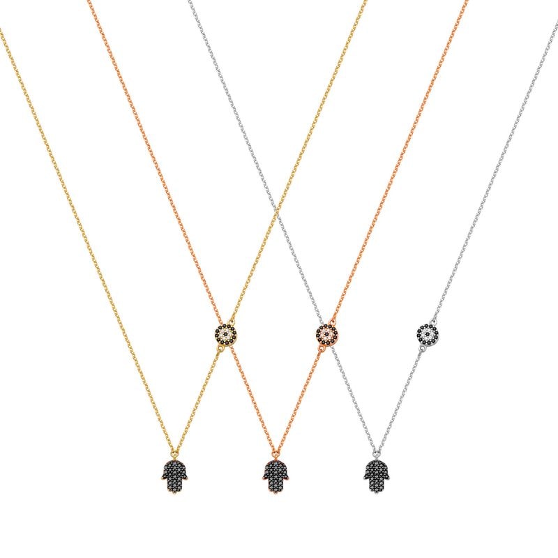 N054 Double Faced Hand Of Fatima Necklace