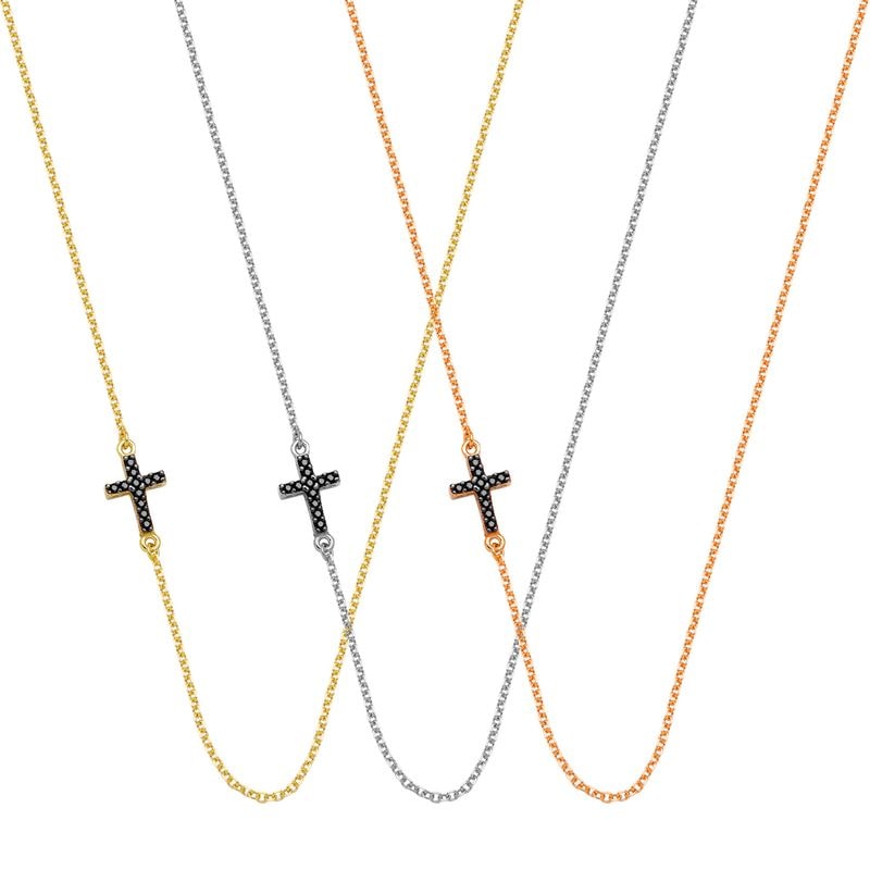 N057 Double Faced Cross Necklace