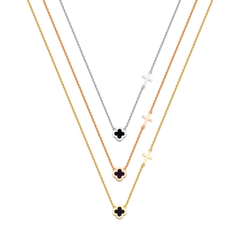 N066 Double Faced Design Necklace Medium Size