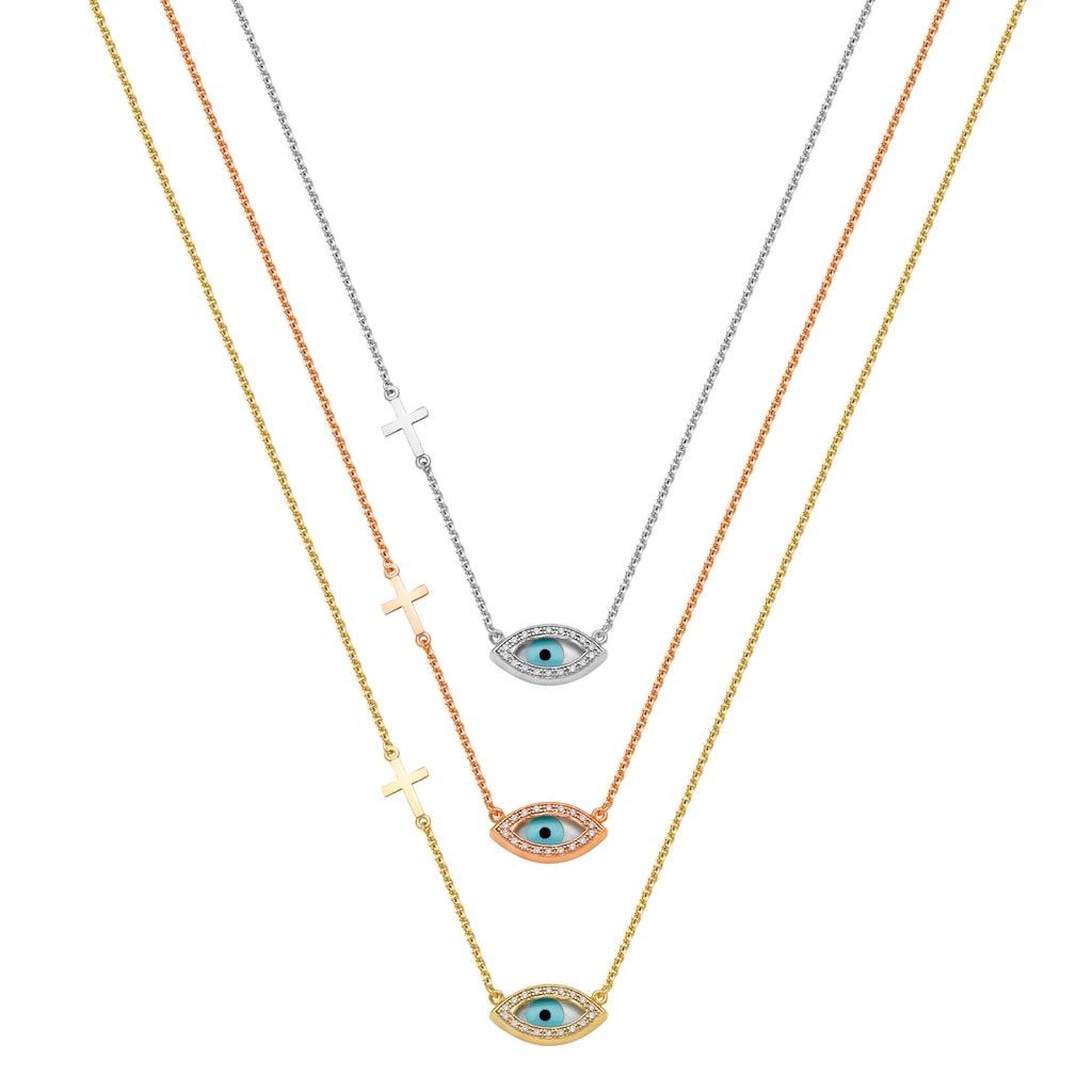N083 Double Faced Evil Eye Necklace Big Size