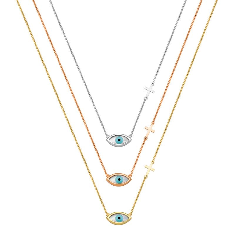 N083 Double Faced Evil Eye Necklace Big Size