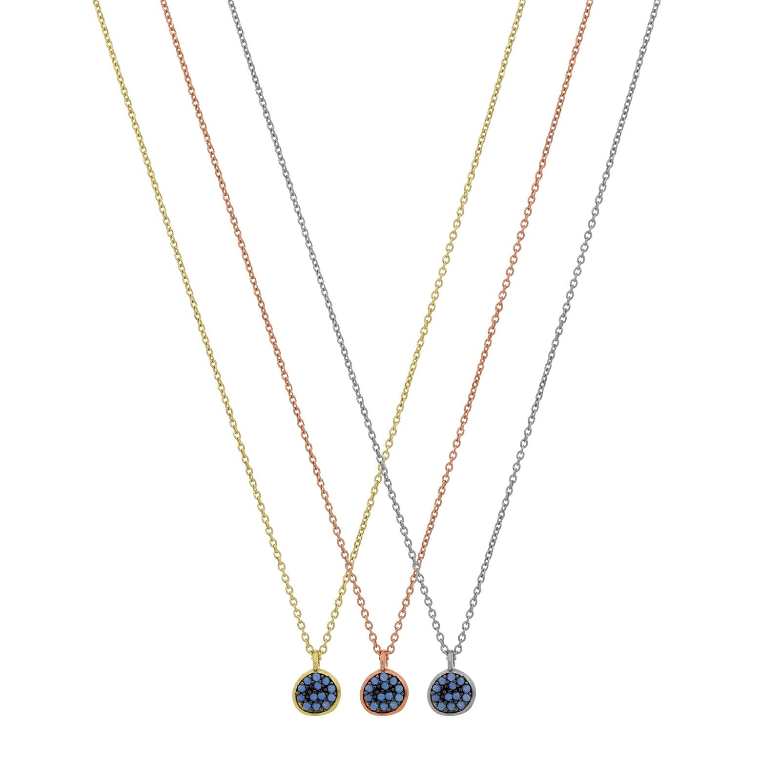 N140 Small Circle Necklace With Zirgonian Stones