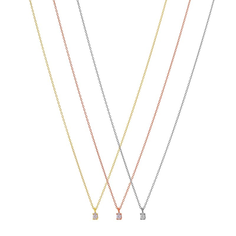 N144 Necklace With One Zirgonian Stone